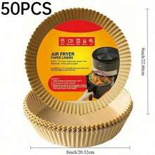 50/100pcs Must - Have Air Fryer Paper Liners: Effortless Cooking With Multiple Benefits - Brown - View 8