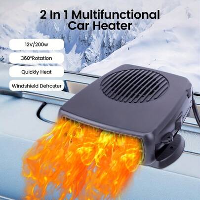 Descongelador de coche, calentador de parabrisas, descongelador, descongelador de parabrisas, calentador, calentamiento y enfriamiento rápidos, portátil, automático, inserción, adecuado para vehículos pequeños y grandes, calentador de vehículo, inserción fácil, diseño compacto, calentamiento rápido, dispositivo de calefacción