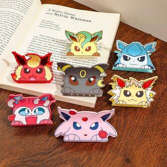 pocket monsters 1 st/7 st Pokémon Eevee-familjens hårspännen, söta och söta håraccessoarer, snygga och mångsidiga hårspännen, hårspännen som dekorerar frisyrer för att göra dem mer iögonfallande
