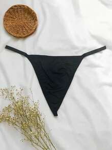 Customized G-String, Gold Pendant, Customizable Name, Customizable Any Name, Couple G-String Bikini, Christmas Gift, Merry Christmas, Customized Christmas Lingerie - Black - View 2