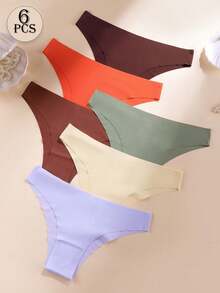 Aofeiqike 6条装女士无缝健身内裤，冰丝运动瑜伽款，性感三角裤，舒适透气，法式乡村甜美风三角裤，塑形女士内裤：多种颜色可选，无缝设计，舒适亲肤，性感贴身，运动风，隐形三角裤 - 彩色 - 查看 15