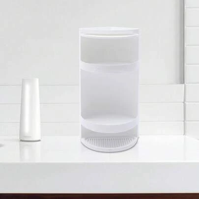 3-Tier Mini Tray Rotated Storage Holder Shower Corner Shelf Bath Organizer White