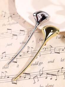 1枚金属不对称银杏叶胸针，复古优雅简约金属翻领别针，女士时尚束腰配饰，适用于连衣裙、外套、衬衫 - 彩色 - 查看 8