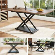 Dining Tables - Walnut+Black + MDF+Metal - View 12