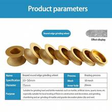 Edge Diamond Grinding Wheel Profile Hand Diamond Wheel Round DiamondGrinding Cup WheelGrinder Disc Cutter Tool Granite Edge GrindingWheel for Angle Grinder Tile Stone 40mmGrinding Wheels - 40 mm - Ver 7