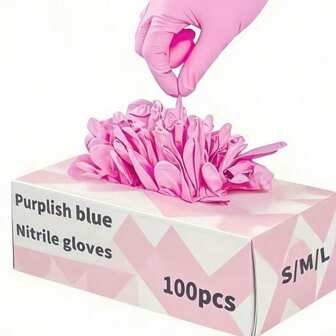 4/50/100pcs Disposable Nitrile Gloves (Pink Color Preferred) - Powder-Free, Latex-Free, Durable, Waterproof, Anti-Static, Food-, Multi-Purpose For Household Cleaning, Kitchen, Bathroom, Beauty Salon (No Box, To Prevent The Box From Being Squeezed And Deformed)
