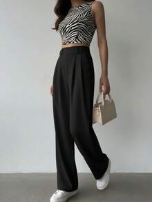 Women Pants - 黑色 - 查看 4