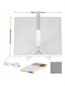 LED Memo Board, Acrylic Dry Erase Board With Lights, LED Drawing Writing Board, Room Light Info Board With 7 Marker Pens, Illuminated Erasable Notepad With Stand, Suitable For Halloween And Christmas - Multicolor - View 12