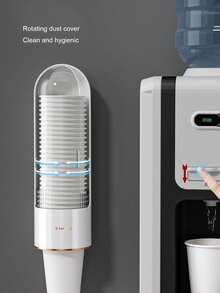 1 pieza Dispensador de vasos de papel desechables de tipo de extracción, soporte plástico para vasos, organizador de almacenamiento anti-polvo para oficina y hogar - Multicolor - Ver 12