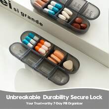 1 pièce Boîte à pilules avec couvercle coulissant, organisateur de médicaments portable étanche, transparent pour un suivi facile des médicaments, protection sécurisée, essentiel pour les voyages de 3 repas - Multicolore - Voir 12