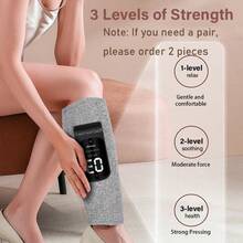 气压腿部按摩器有三种模式（全速、腿部和足部按压）、三种按压强度（强、中、弱），足部和小腿按摩，增强血液循环和肌肉放松，气压经络疏通器是馈赠亲朋好友的最佳礼物 - 黑色 - 查看 1