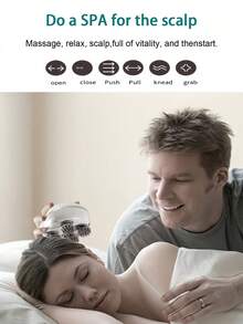 PinkSings 电动头皮按摩器，Brenth头部按摩器，配备4个按摩头和84个按摩节点，防水可充电手持式头皮按摩器，男女皆宜的礼物
