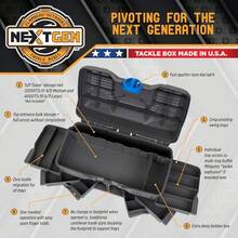 Flambeau Outdoors NextGen 6/0 - Caja para aparejos (6 bandejas pivotantes, 32 compartimentos, organizador de almacenamiento avanzado, color verde - Gris-oscuro - Ver 7