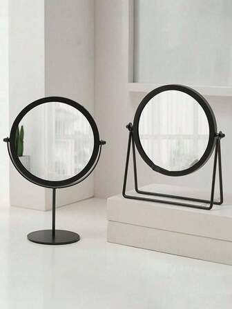1pc Desktop Rotatable Metal Frame Single-Sided Mirror For Home Use And Dressing Table, Portable And Simple Style Valentine DAY, Valentines Wedding, Birthday