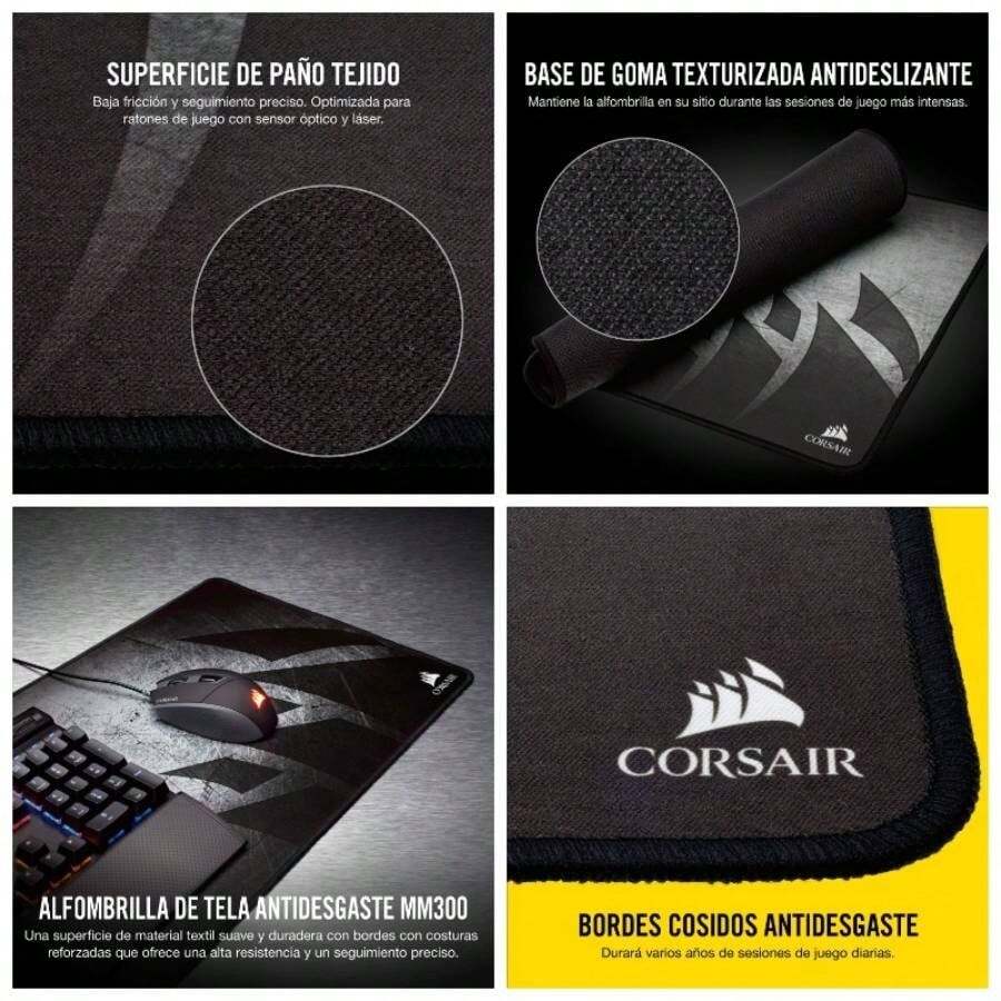 MM300 Mouse Pad Gaming, Extendido - superficie de tela, (MM300 Control - Anti-fray Cloth Surface) + 300L x 930A mm - Ver 1