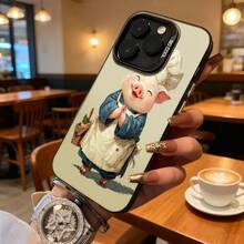 Funda de Teléfono Impresión de Chef Cerdo Blanco para  14 Pro Max  13  Galaxy S23 S22 Primavera Verano Otoño Invierno Elección de Regalo Ideal - Plateado - Ver 3