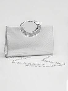 Fashion Sparkling Crystal Rhinestone Clutch Purse, Luxury Shiny Rhinestone Evening Handbag For Prom, Party, Ball, Birthday Celebration, Bridal Clutch, Perfectly Matching With Bridal Party, Prom Bag For Party.Elegant Sparkling Evening Purse For Women, Crystal-Detailed Hand-Held Clutch With Radiant Shine, Versatile Formal Bag For Weddings, Proms And Black-Tie Events.Sparkling Evening Purse, Crystal Clutch Bag, Formal Handbag, Wedding Purse, Prom Clutch, Black-Tie Event Bag, Radiant Clutch, Elegant Night Bag, Versatile Clutch, Celebration Accessory, Women's Formal Bag, Party Purse, Shimmer Bag, Gala Clutch, Special Occasion Bag.Christmas,Christmas Gifts,Gifts For Women,Crossbody Bags For Women,Purses,Purses And Bags Women,Makeup Bag,Bags For Women,Shoulder Bag,Carteras Para Mujer,Christmas Bags,Carteras Para Mujer,Mom Gifts,Makeup Bag,Personalized Gifts,Teacher Gifts,Teacher Christmas Gifts,Totes Bags For Women,Purses And Bags Women,Purses And Bags.Auspicious New Year Gifts - 銀色 - 查看 7