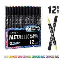 48/24/12 Colors Dual Tip Acrylic Paint Markers Set, Quick Drying & Fade Resistant, Ideal For Painting, Illustration, Crafts, Coloring Books, DIY Projects On Paper, Fabric, Wood, Stone, Plastic, Glass, Pumpkin, Metal And More, Great Gift For Students And Adults, Suitable For Easter, Thanksgiving, Halloween, Christmas