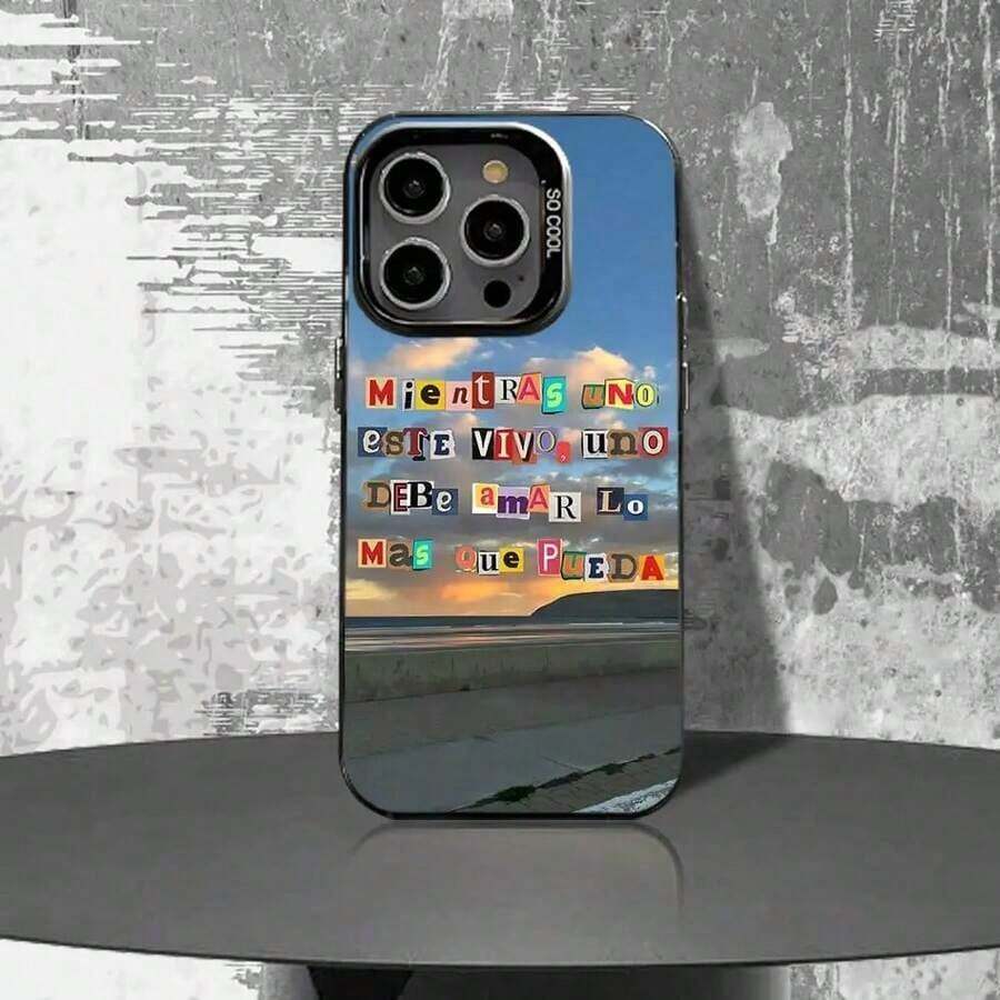 Funda de Teléfono Negra Mate Antigolpes Compatible con 17,16,15,14,13,12,11,Pro,Max,Plus,E D-DtMF B-Bad B-Bunny - Z6 - Ver 1