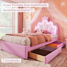 Kids Bed Frames, Headboards & Footboards - Pink + PU + 90cm*200cm - View 3