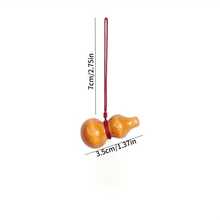 A Natural Peach Wood Carved Gourd Mobile Phone Chain Keychain - Đỏ 2 - Xem 7