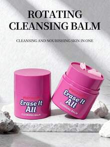 Makeup Remover Cleansing Balm, Rotating Face Cleansing Cream, Non-Greasy Jelly Texture, Dual Cleansing - Rose Red - View 2