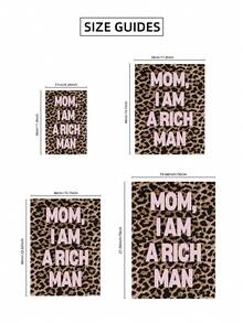 1幅无框粉色猎豹印花画，“妈妈，我是个有钱人”豹纹墙饰，学院风动物图案海报，适合大学宿舍卧室 | 房间装饰，墙面装饰画，复古装饰，宿舍必备 - 彩色 - 查看 8