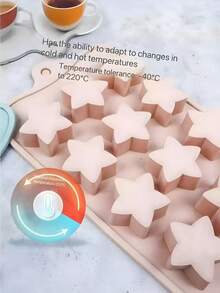 3件/1件套15个连续五角星硅胶模具 - 制作精致巧克力、糖果和冰块的必备工具 - 硅胶烘焙模具、巧克力烘焙模具、五角星巧克力模具、烘焙工具、家用烘焙模具、甜点制作模具、烘焙模具套装 - 彩色 - 查看 6