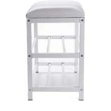 YMind Reader Banco de Zapatos Organizador de Zapatos Estante para Zapatos Banco Acolchado Almacenamiento Entrada Metal 23.5 Pulgadas de Largo x 11.8 Pulgadas de Ancho x 19.8 Pulgadas de Alto - Blanco - Ver 6