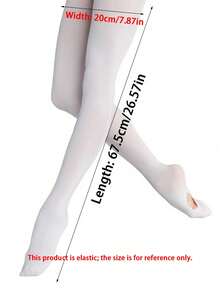 [60D 芭蕾紧身裤] 60D 可变换芭蕾破洞瑜伽紧身裤，女款，弹力破洞舞蹈裤，舞蹈长袜 1 双 - 彩色 - 查看 3