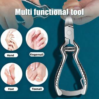 1支创意大开口指甲钳，适用于厚实、难以处理的嵌甲和指甲凹槽。可弯曲刀片以贴合指甲表面。符合人体工程学设计，老年人也可安全使用。理想的礼物之选。