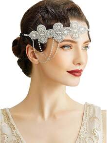 1920s Flapper Headband, Classic Vintage Inspired Headdress Chain Head Accessories For Women, Suitable For Roaring 20s Themed Party And Events Halloween - Multicolor - View 16