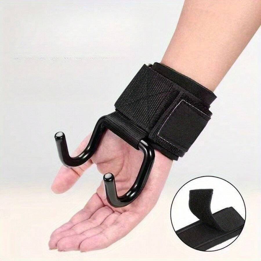 2pcs Fitness Training Assist Hooks - Dual Hook Bar, Non-Slip Handle Protective Device, Black Iron Wall-Mounted Strength Training Equipment, Suitable For Stretching And Weightlifting | Ergonomic Design | Durable Pull-Up Bar, Fitness Equipment Accessories, Home Gym Equipment, Fitness Equipment, Gym Barbell, Home Gym Equipment