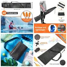 2 bolsas de malla con cordn ajustable para remo de kayak, bolsa de almacenamiento porttil, bolsa de almacenamiento para kayak, barco, canoa, remo para almacenamiento de transporte - inicial - Ver 1