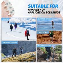 2个防滑冰爪 - 耐磨耐腐蚀，适合冬季驾驶、步行、徒步旅行