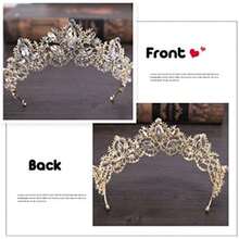 Aukmla Wedding Hair Accessories Bride Crowns Flower Queen Tiaras Headpiece for Women (Gold)(default) - Multicolor - Ver 5