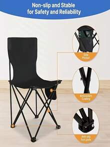 重型折叠露营椅 - 便携式紧凑型户外椅，承重200公斤/440磅，轻巧坚固的框架，易于组装和折叠，耐候面料，是露营、海滩、钓鱼、园艺和旅行的理想之选 - 度假和户外探险的完美之选