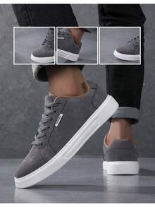 男士运动鞋，男士休闲鞋，时尚个性街头学生酷炫系带鞋，男士运动鞋 - 深灰色 - 查看 6