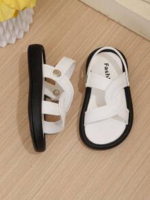 1 Paio di Sandali Casual per Bambini con Suola Morbida e Punta Aperta, Scarpe per Bambini Piccoli Antiscivolo - Bianco - Visualizzare 6