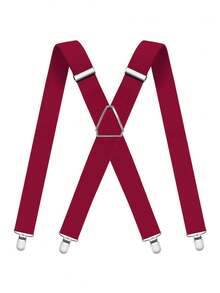 1pc Men Suspenders Adjustable Braces With 4 Strong Metal Clips Elastic X Back Heavy Duty Suspender For Men And Women - Men's Suspender Iron Triangle - View 8
