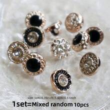 10/20/30/50/100pcs Plastic Mini Rhinestone Buttons With Shank, Versatile For Shirt, Sweater, Cardigan, Sewing DIY Craft - Multicolor - View 21