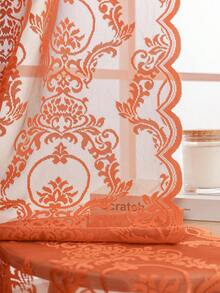 1 tấm rèm ren hoa tối giản cho phòng khách, phòng ngủ, nhà bếp, phòng ăn - trái cam - Xem 10