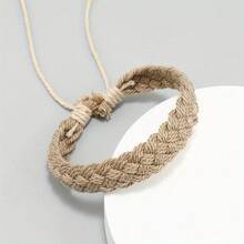 1pc New Style Hemp Rope Woven Bracelet Unisex Versatile Jewelry Valentine's Day Graduation Season Holiday Gift Neutral Style  Bracelet - Coffee Brown - View 7