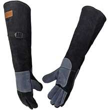 Guantes de soldadura de piel resistentes calor.(Medium (Pack of 1) Negro -) - Multicolor - Ver 1