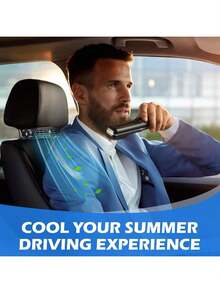 即时制冷后座USB车载风扇 | 便携式静音无刷电机 | 三档风速可调，适用于所有车型（SUV、轿车、房车、卡车） | 缓解座椅闷热，促进空气流通，无需电池