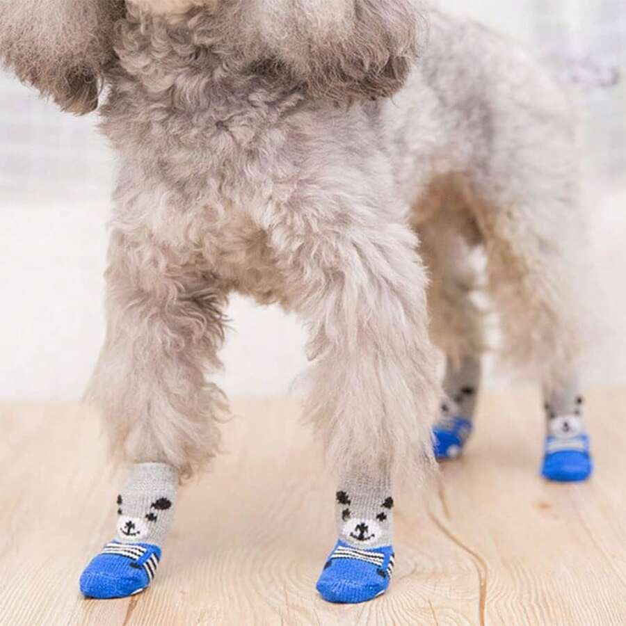 4pcs Small Dog Socks, Protect Pets' Paws And Keep Them Dry