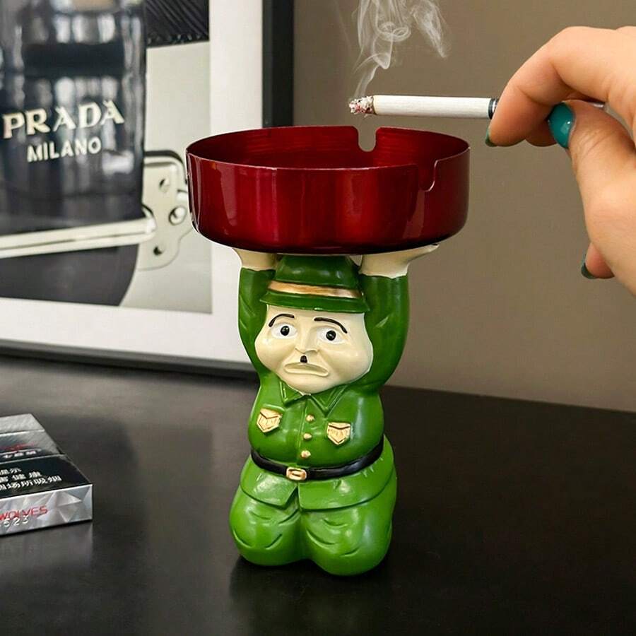 1个创意日式跪姿投降烟灰缸，家居客厅茶几办公室趣味桌面装饰配件 - 送给男友的惊喜礼物 - 均碼 - 查看 1