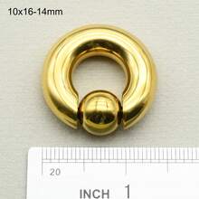 1 szt. Złoty pierścień PVD ze stali chirurgicznej PA, duży rozmiar, pierścienie z koralikami sprężynowymi, kulki BCR do przekłuwania nosa, kolczyki do przegrody nosowej dla mężczyzn i kobiet, biżuteria do ciała, 00G, 0G, 2G, 4G, 6G, 8G, 10G, 12G, średnica 10-22 mm