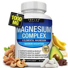 Miriyalyad Magnesium Complex Supplement 8 Elemental 1000mg - Magnesium Glycinate, Citrate, Malate, Taurate, Chelated For Easy Absorption For Bones, Muscle, Recovery, Energy, Vegan Non-GMO 90 Capsules - 1 CÁI - Xem 9