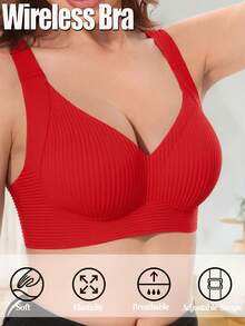 3pcs Women's Solid Removable Pads Seamless Push Up Wireless Bralette - Multicolor - View 5